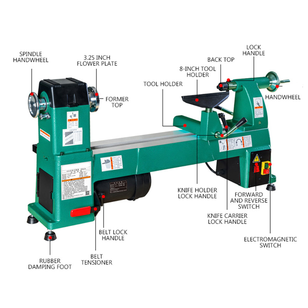 Cnc Wood Lathe Machine - Regulacja prędkości Tokarka do drewna Tokarka