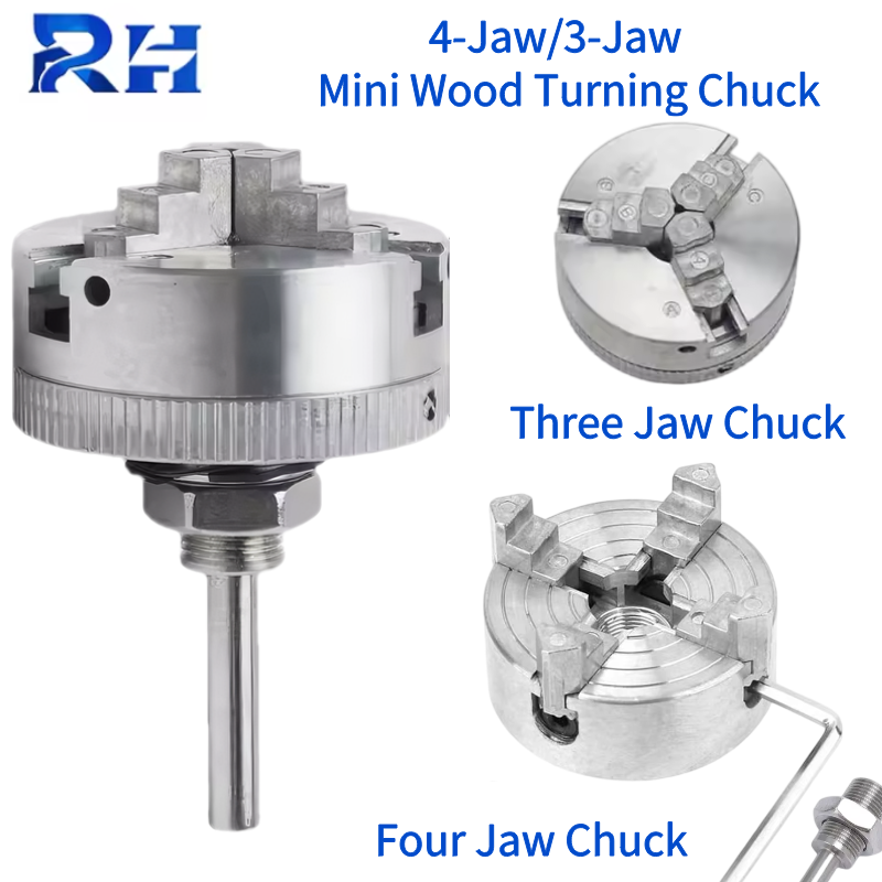 Wood Lathe Chuck 4 Jaw - Mini uchwyt tokarski z 3 lub
