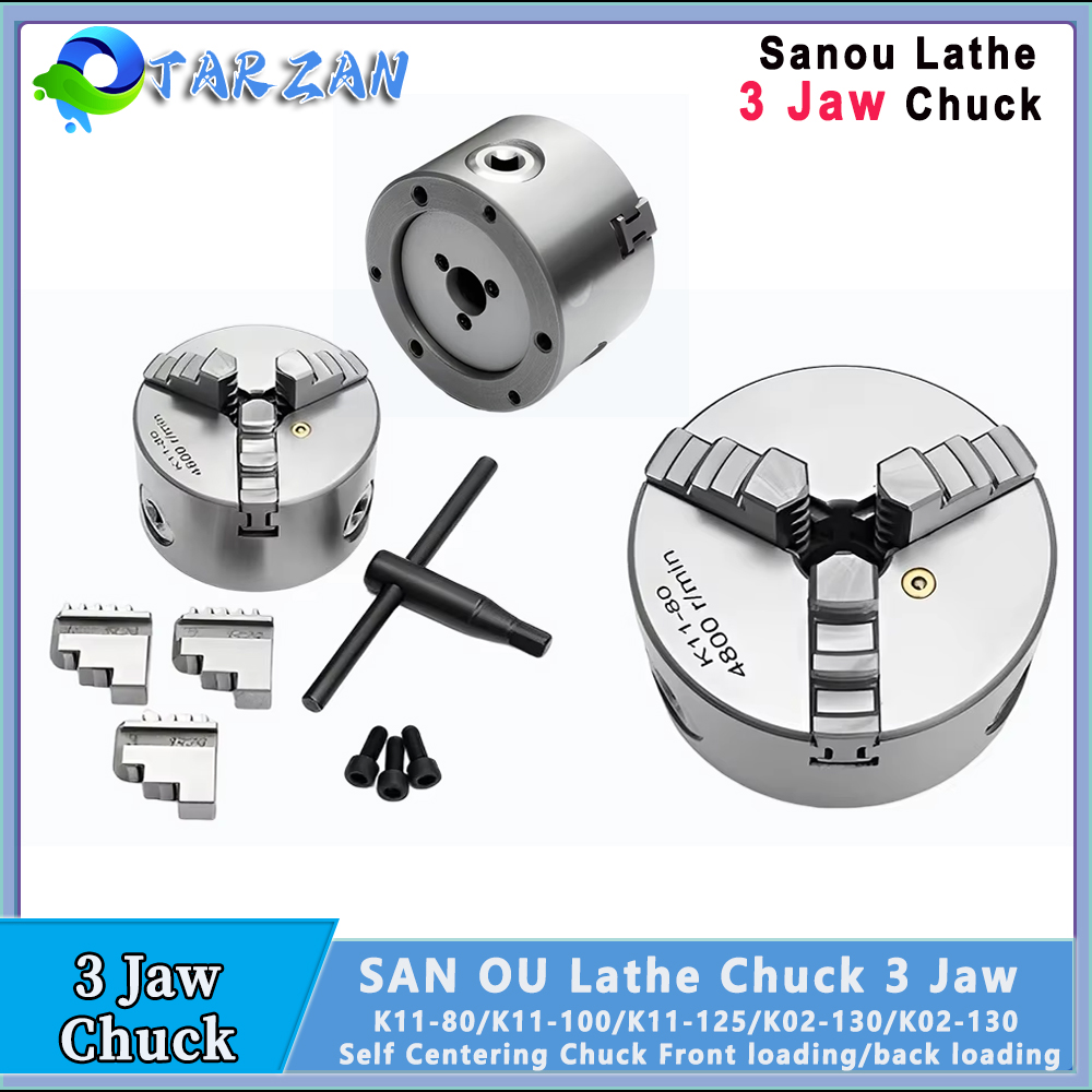 Lathe Chuck 3 Jaw 125Mm - Uchwyt tokarski samocentrujący SANOU, 3-szczękowy, ręczny