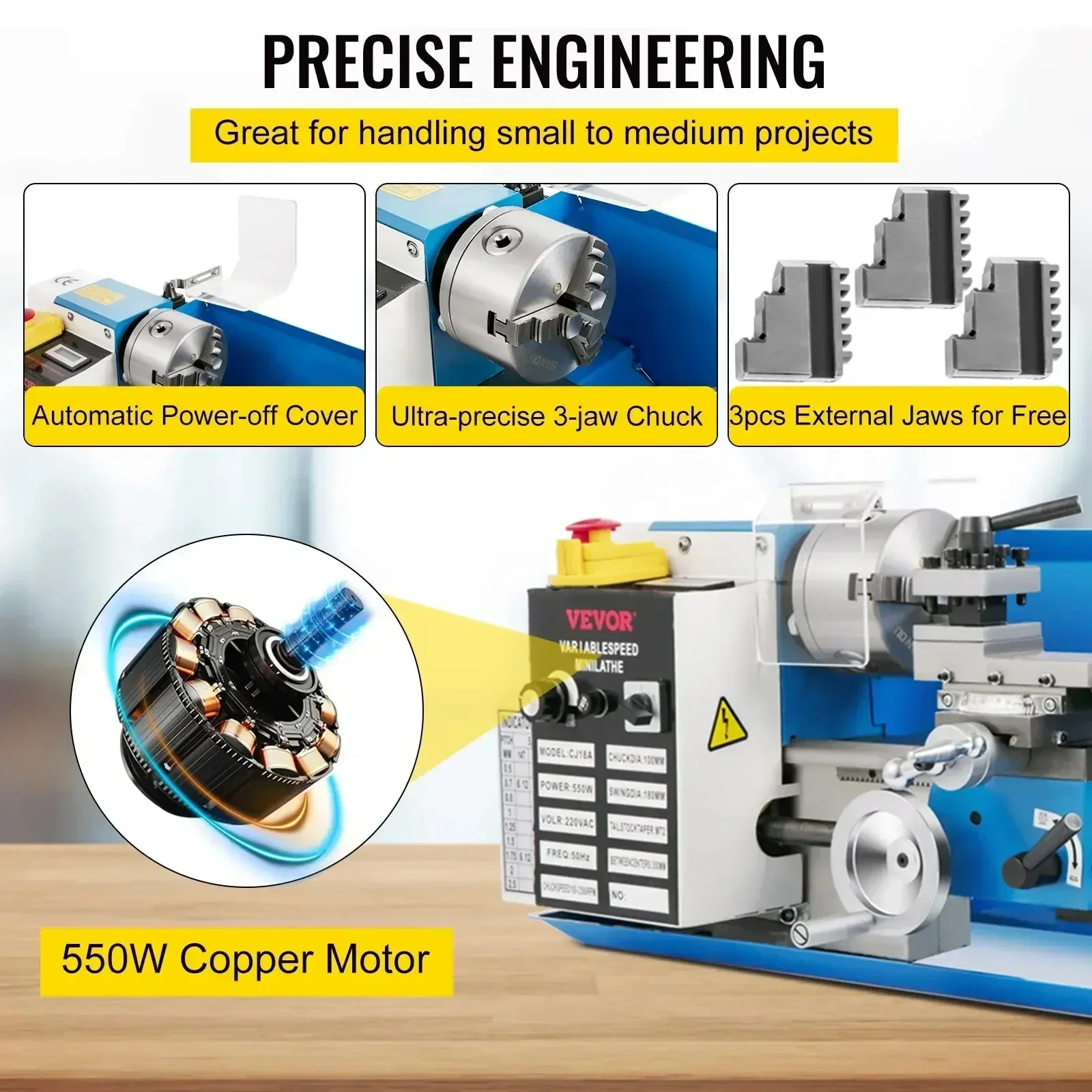 Mini Tokarka Metalowa SIHAO 7x – Mini Metal Lathe 7X14 recenzja i cena