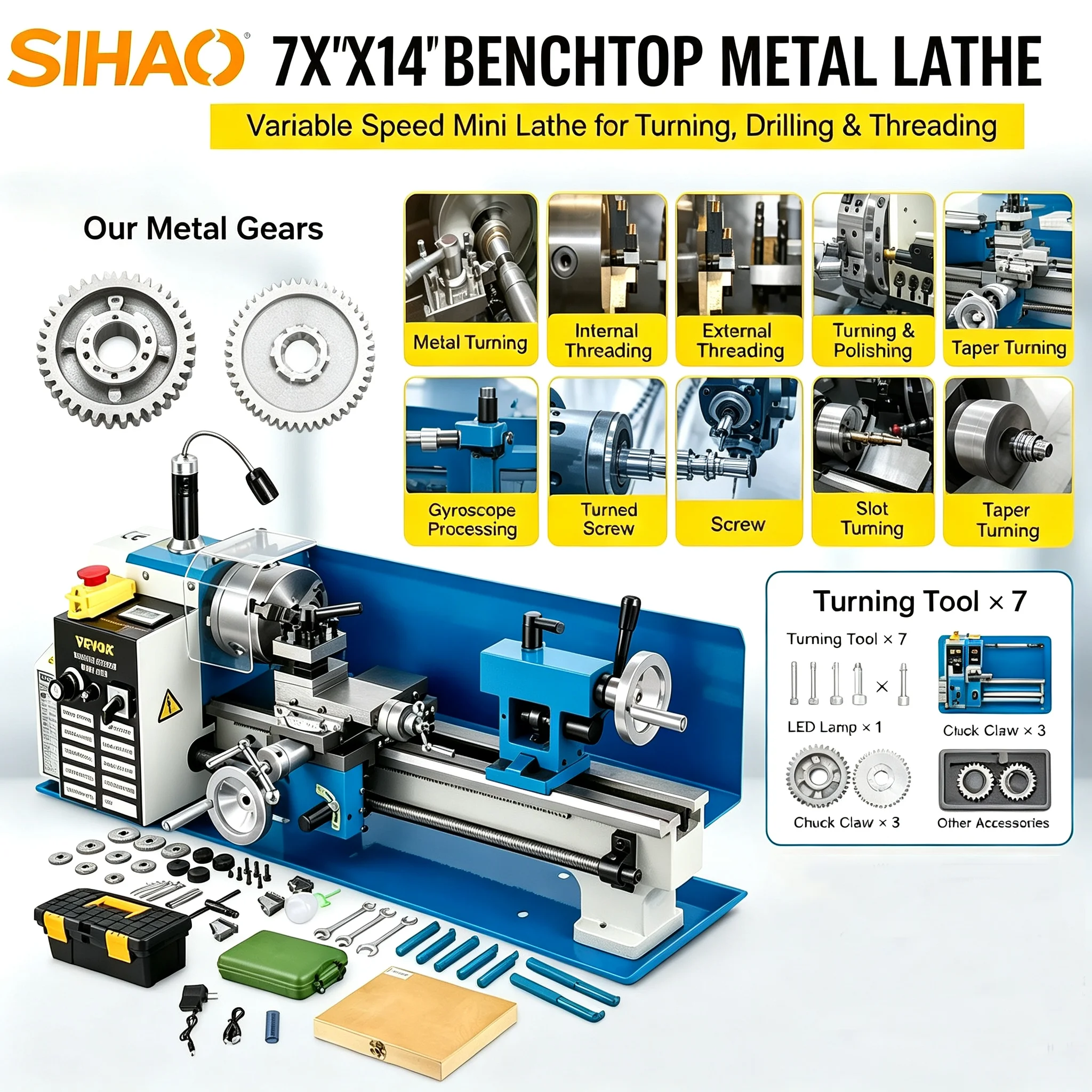Miniaturowy tokarski do obróbk – Mini Metal Lathe 7X14 recenzja i cena